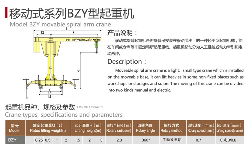 BZY移動式旋臂起重機